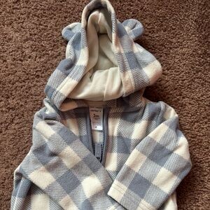 Carter's Blue and Cream Checkered Baby Hoodie
